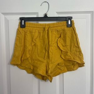 Yellow Ruffle Shorts